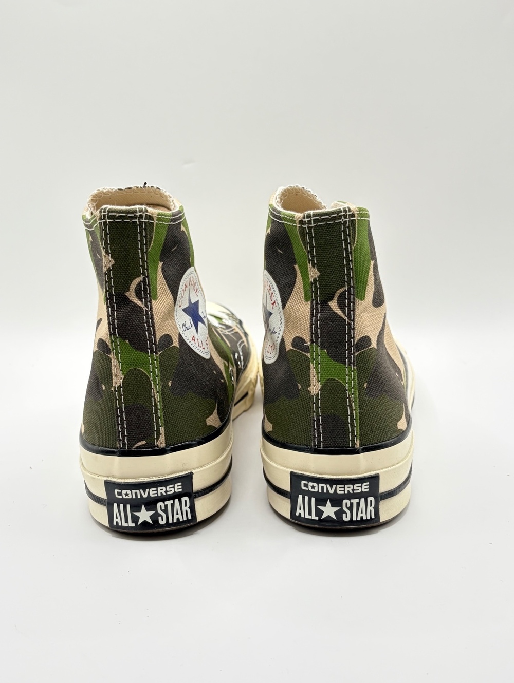 Converse All Star High-Top Sneakers in Green Black Beige Camouflage 6M/8W - Picture 5 of 7